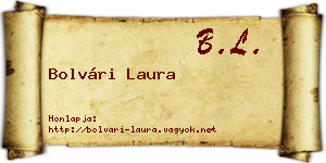 Bolvári Laura névjegykártya